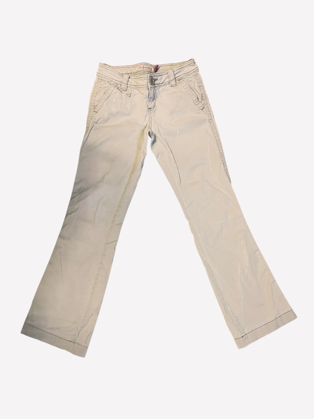Aeropostale Hailey Skinny Flare Tan Y2K Low Rise Uniform Pants Size 1/2